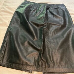 Vintage 80s Don't Stop Leather High Waist Straight Pencil Skirt Black Size 12